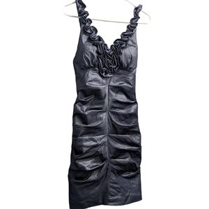 Hailey Grey Scrunched Floral Formal Dress 4